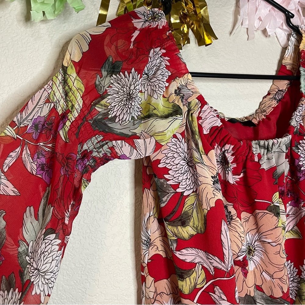 Guess Los Angeles Floral Off The Shoulder Blouse - Picture 7 of 13